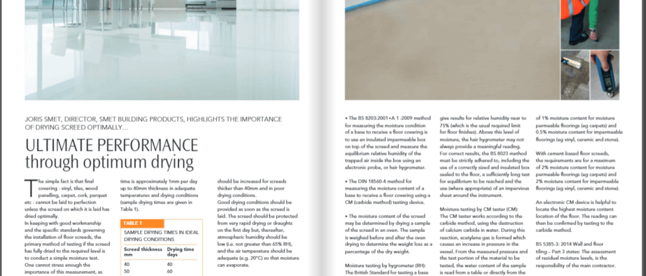 SMET Optimum Drying Floor Screed_ Northern Builder no. 4 2017