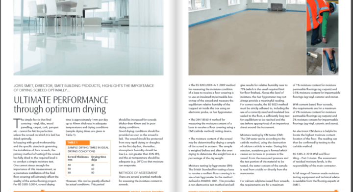 SMET Optimum Drying Floor Screed_ Northern Builder no. 4 2017