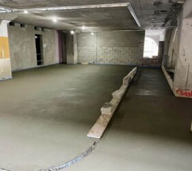 B Doherty Screeding | Mobile Screed Factory | Irish Life Dublin Refurbishment | Main Contractor Walls. Rapidur®EB5 Rapid drying floor screed