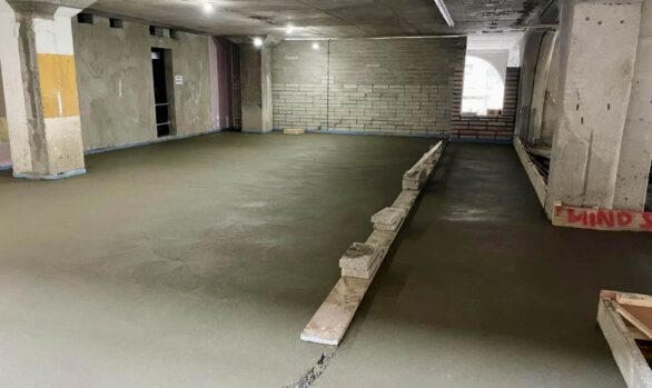 B Doherty Screeding | Mobile Screed Factory | Irish Life Dublin Refurbishment | Main Contractor Walls. Rapidur®EB5 Rapid drying floor screed